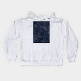 Celestial Blue Night Sky Gold Stars Kids Hoodie